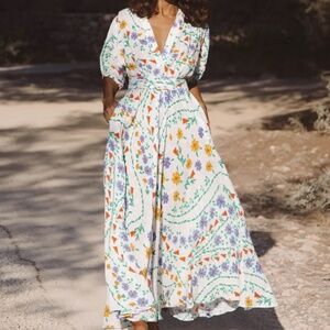 NEW Soler London Villamarie Bea Ankle Dress in Daisy print, Size XS/S